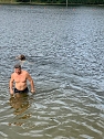Letztes Abbaden am Bebraer Teich (Foto: privat)