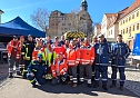DRK, THW und Feuerwehr sicherten den Rosenmontagsumzug 2025 in Sondershausen ab (Foto: Janine Skara)