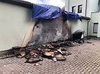 Ausgebrannte M&uuml;lltonne in Nordhausen (Foto: S. Dietzel)