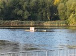 Letztes Abbaden am Bebraer Teich (Foto: privat)