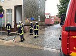 Viel Regen in kurzer Zeit: Feuerwehr im Einsatz (Foto: Silvio Dietzel) Viel Regen in kurzer Zeit: Feuerwehr im Einsatz (Foto: Silvio Dietzel)