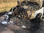 Autobrand auf Autobahn (Foto: S.Dietzel)