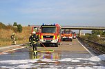 Autobrand auf Autobahn (Foto: S.Dietzel)