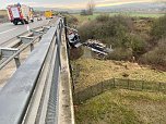Schwerer Unfall auf der A38 bei Ro&szlig;la (Foto: S. Dietzel)
