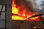 Scheunenbrand heute Morgen in Himmelsberg (Foto: S.Dietzel)