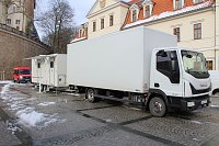 Bild: Abstrichmobil mit Zugmaschine