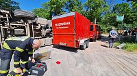 Bild: Umgekippter Sattelschlepper in Bad Frankenhausen