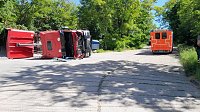 Bild: Umgekippter Sattelschlepper in Bad Frankenhausen