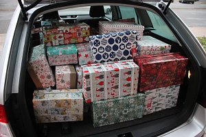Weihnachtspakete unterwegs