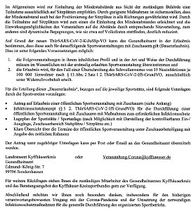 Beantragung Dauererlaubnis f&uuml;r Sportveranstaltungen