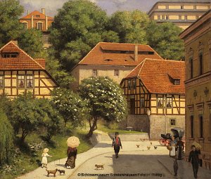 Historische Bild von der Oberen Poststrasse in Sondershausen