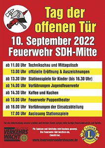 Tag der offenen Tür bei der feuerwehr Sondershausen-Mitte - Programm