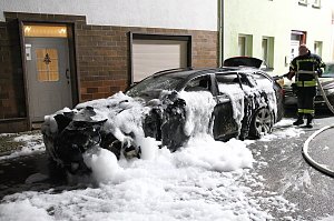Fahrzeug in Bad Frankenhausen brannte