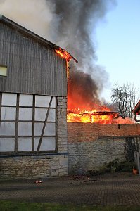 Scheunenbrand heute Morgen in Himmelsberg