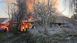 Scheunenbrand heute Morgen in Himmelsberg