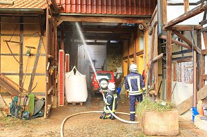 Scheunenbrand heute Morgen in Himmelsberg