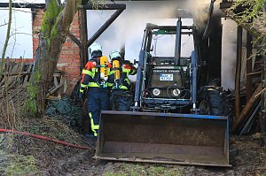 Scheunenbrand heute Morgen in Himmelsberg