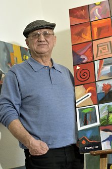 Ein syrischer Maler in Bad Frankenhausen (Foto: Bildrechte: Fred B&ouml;hme)