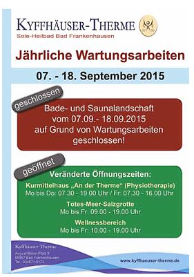 J&auml;hrliche Wartungsarbeiten (Foto: Stadtmarketing Bad Frankenhausen)