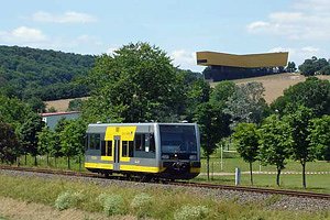 Sonderzug macht Stopp in Artern (Foto: IG Unstrutbahn)