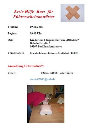Erste Hilfe Kurs f&uuml;r F&uuml;hrerscheinanw&auml;rter (Foto: Domizil)