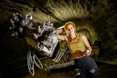 Kugelsto&szlig;erin Chantal Rimke beim Foto-Shooting im Erlebnisbergwerk Foto: Christoph Keil