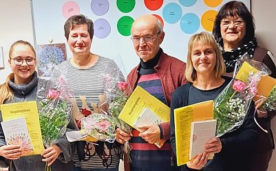 v.l.n.r.: Kim T&ouml;rmer, Marion Nitschke-Lessig,Friedemann Hauff, Kerstin T&ouml;rmer und Constanze Meux absolvierten eine Ausbildung zum Hospizbegleiter Foto: Karina Krausholz