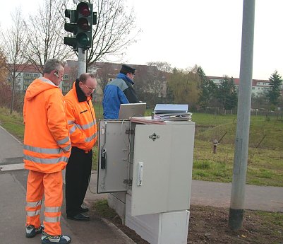 Freischalten der Ampelanlage (Foto: Karl-Heinz Herrmann)