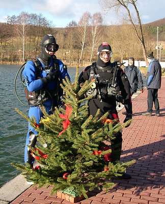 Taucher mit Weihnachtsbaum (Foto: Karl-Heinz Herrmann)