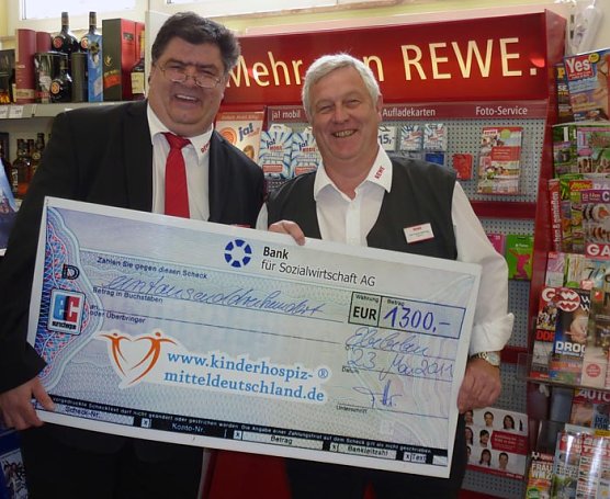 Unterst&uuml;tzung f&uuml;r Kinderhospiz (Foto: Rewe)