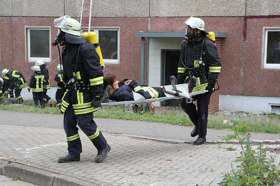 Brandausbruch nach Gasexplosion (Foto: Günter Herting) Brandausbruch nach Gasexplosion (Foto: Günter Herting)