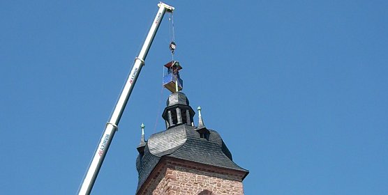 Abnahme Turmknopf Kirche Nendeleben (Foto: Karl-Heinz Herrmann)