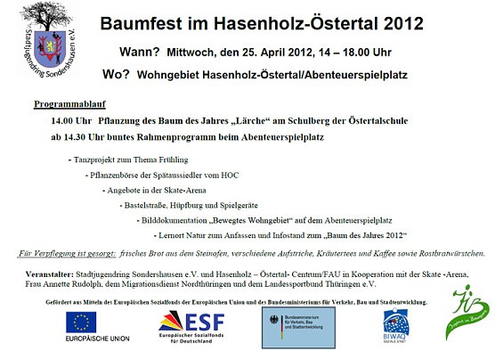 Baumfest im Hasenholz-&Ouml;stertal 2012 (Foto: Stadtjugendring Sondershausen)