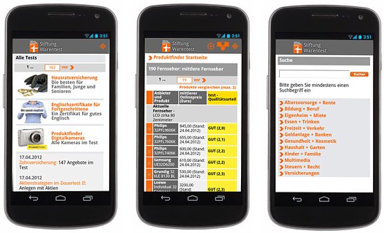Test-App (Foto: Stiftung Warentest)