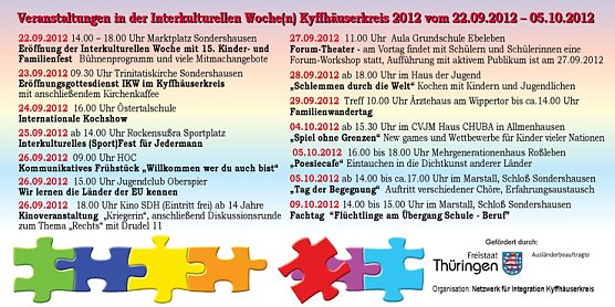Interkulturelle Woche(n) Kyffhäuserkreis 2012 (Foto: Fau Sondershausen) Interkulturelle Woche(n) Kyffhäuserkreis 2012 (Foto: Fau Sondershausen)