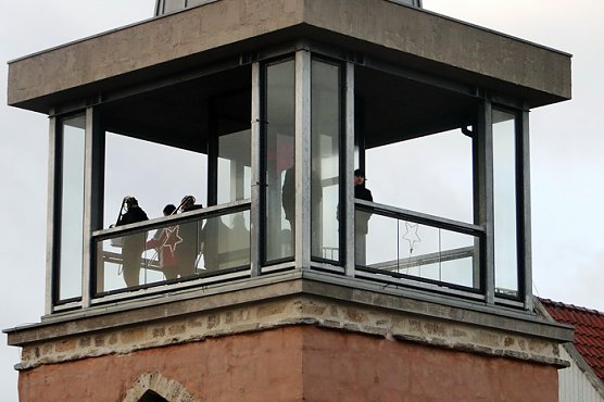 Traditionelles Turmblasen (Foto: Edith Baars)