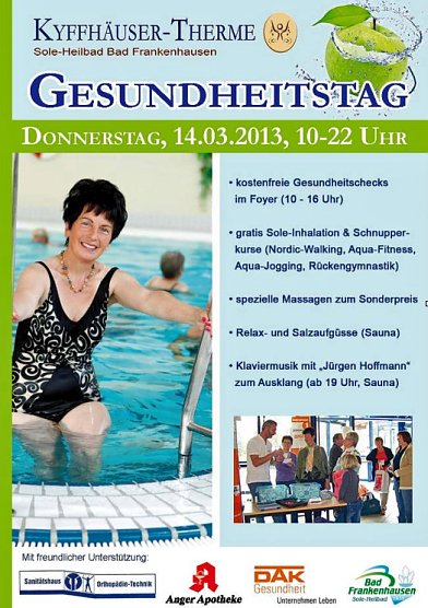 Der "Große Gesundheitstag" (Foto: Kyffhäusertherme) Der "Große Gesundheitstag" (Foto: Kyffhäusertherme)