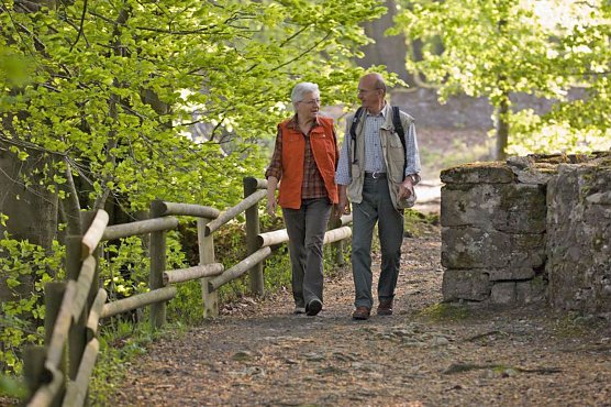 Auf Schusters Rappen unterwegs: Rund um Bad Driburg kann man zwischen 60 ausgeschilderten Wanderwegen ausw&auml;hlen. (Foto: jd/Bad Driburger Touristik GmbH/Teutoburger Wald Tourismus)