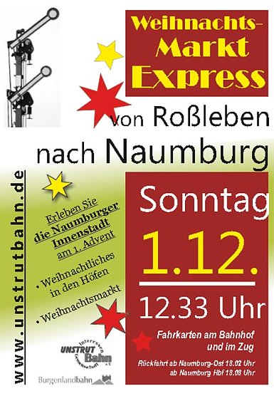 Weihnachtsmarkt-Express (Foto: Interessengemeinschaft Unstrutbahn)