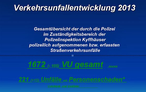 Verkehrsunfallstatistik f&uuml;r 2013 (1) (Foto: Polizeiinspektion Kyffh&auml;user)