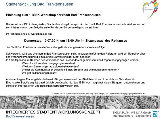 1. ISEK-Workshop kommt (Foto: Stadt Bad Frankenhausen)