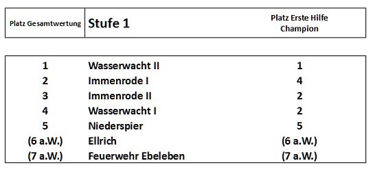 Ergebnisse des Kreiswettbewerbs 2014 (Foto: DRK Sondershausen) Ergebnisse des Kreiswettbewerbs 2014 (Foto: DRK Sondershausen)