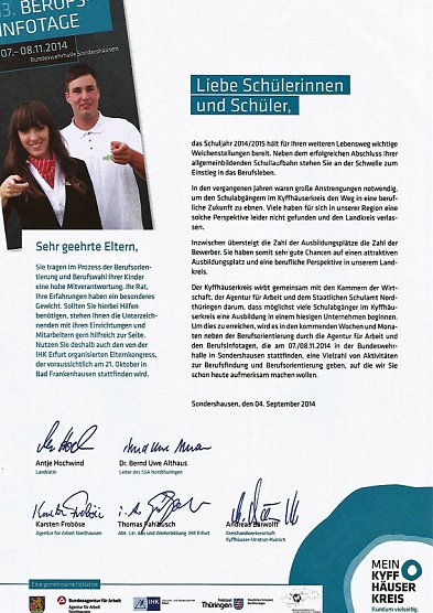 Hier bleiben und Ausbildung machen (Foto: Landratsamt Kyffh&auml;userkreis)