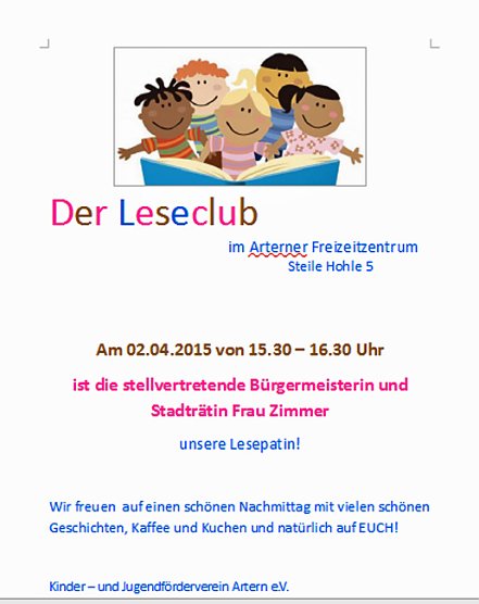 Was ist im Freizeitzentrum los? (Foto: Freizeizentrum Artern) Was ist im Freizeitzentrum los? (Foto: Freizeizentrum Artern)