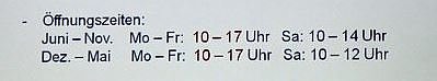 &Ouml;ffnungszeiten (Foto: Stadt Sondershausen)