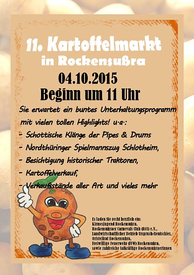 Auf zum 11. Kartoffelmarkt in Rockensu&szlig;ra (Foto: Privat)