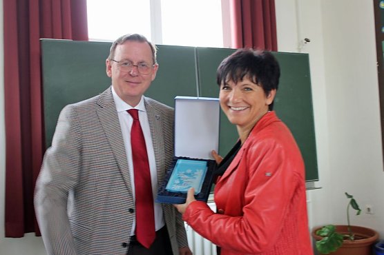 Ramelow besuchte Kyffh&auml;usergymnasium (Foto: Karl-Heinz Herrmann)