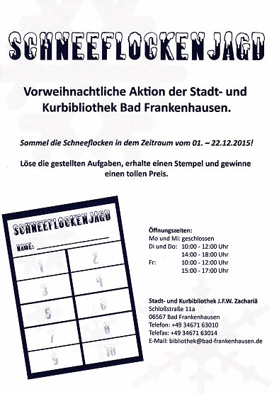 Schneeflockenjagd in Bad Frankenhausen (Foto: Stadt Bad Frankenhausen) Schneeflockenjagd in Bad Frankenhausen (Foto: Stadt Bad Frankenhausen)