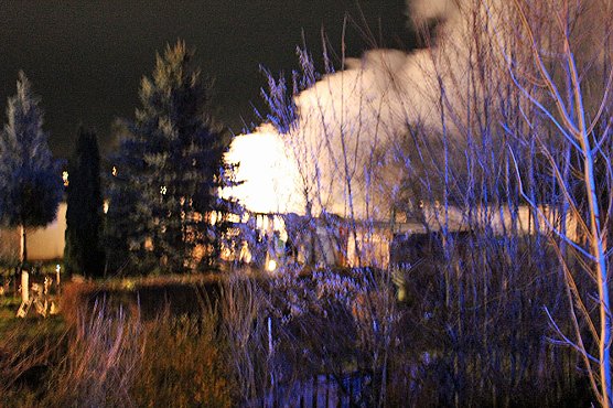 Laubenbrand an der Panzerstrasse (Foto: Karl-Heinz Herrmann)