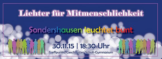 Sondershausen leuchtet bunt… (Foto: Bündnis gegen Rechts) Sondershausen leuchtet bunt… (Foto: Bündnis gegen Rechts)